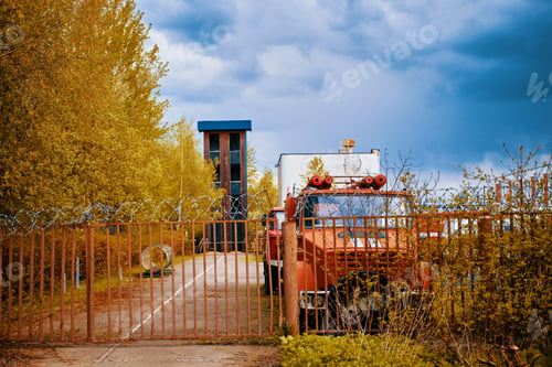 Preview: An Old Fire Engine At An Abandoned Station In Autumn