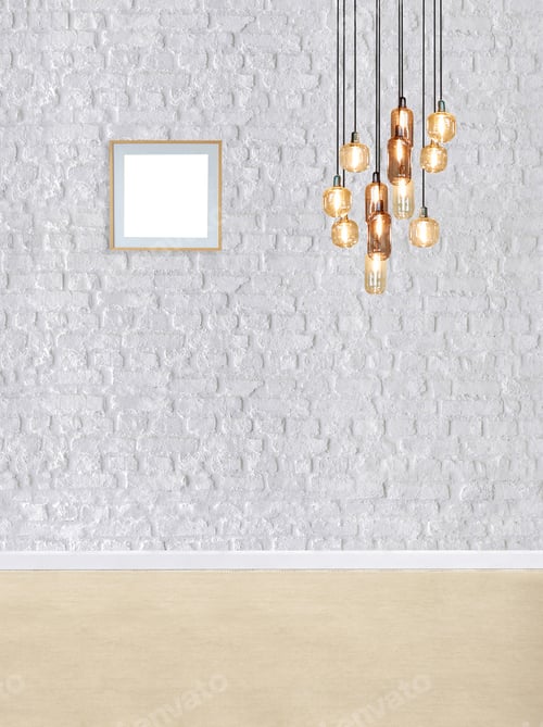 Preview: Interior Empty Room with Decorative Lamp and Frame