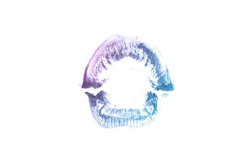 Preview: Color Lipstick Kiss Mark On White Background. Beautiful Lips Isolated On White. A Bright Imprint Of
