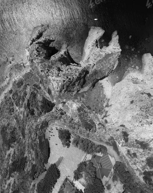 Preview: Aerial View Of Beautidl Coastline With Mountains And Rocks.