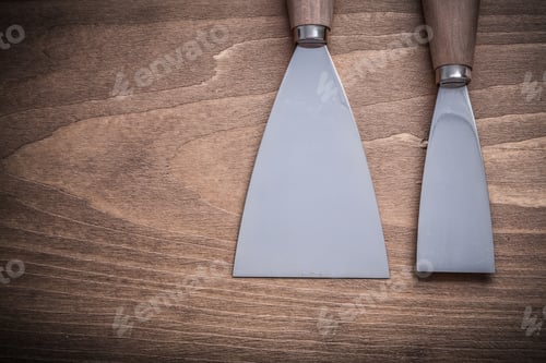 Preview: Two Paint Scrapers With Wooden Handles.
