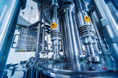 Preview: Automatic Filling Machine Pours Water Into Plastic Pet Bottles. Brewing Production. Industrial