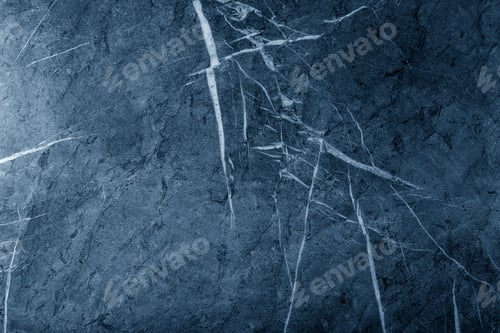 Preview: Marble Black Texture Background. Top View, Flat Lay. Color Of The Year 2020 Classic Blue Toned