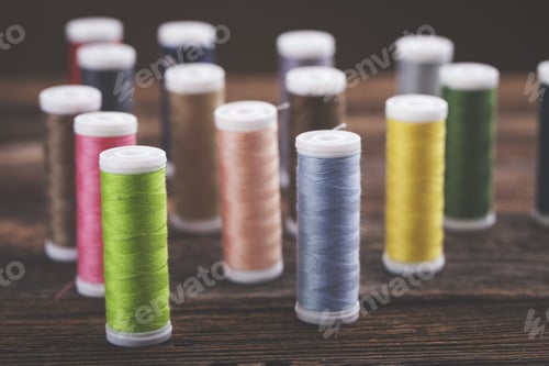 Preview: Sewing Instruments, Threads, Needles, Bobbins And Materials. Studio Photo