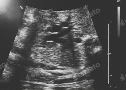 Preview: Ultrasound Of Fetus In Third Month Pregnancy.