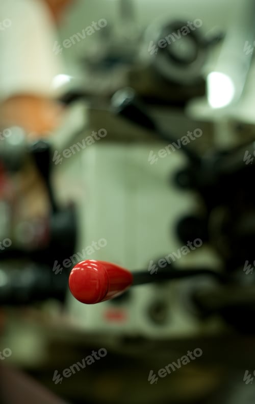 Preview: Lathe Machine For Metal Cutting, Machinery Center Background.