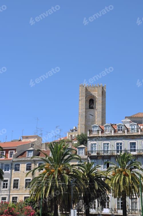 Preview: Beautiful Cityscape With Se Cathedral In Lisbon, Portugal