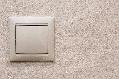 Preview: Single Switch On Beige Wallpaper, Copy Space