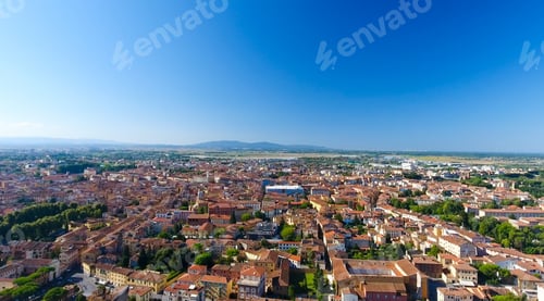 Preview: Aerial View Of Pisa Buildings, Tuscany, Italy.