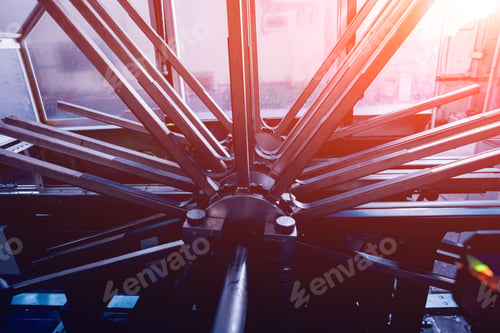 Preview: Modern Automated Production Line In Factory. Plastic Bag Manufacturing Process. Background