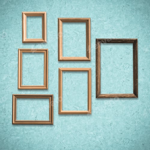Preview: Old Wooden Frames On Old Blue Wall