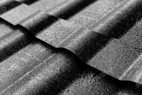 Preview: Gray Metallic Roof Tiles Background With Light Pattern.