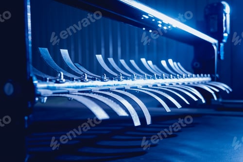 Preview: Modern Automated Production Line In Factory. Plastic Bag Manufacturing Process. Background