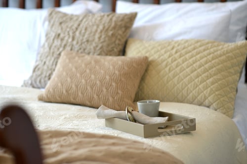 Preview: Fawn Leather Tray In A Bedroom Setting