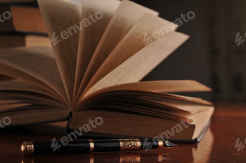 Preview: An Open Book On A Dark Background