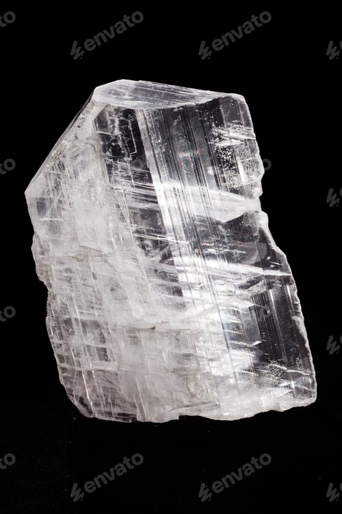 Preview: Soft Mineral Gypsum On The Black Background