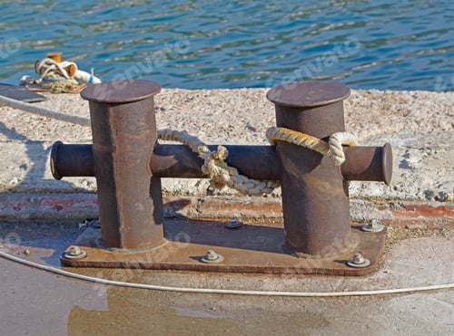 Preview: Rope And Old Marina Bollard On Moorage