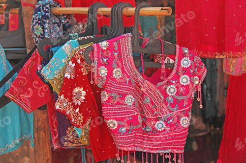 Preview: Clothing India For Women. Topics Under The Sari. Bazaar Market In India.