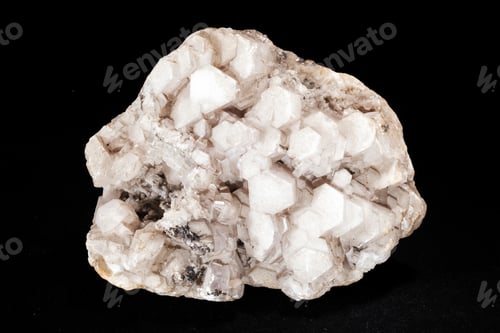 Preview: Calcite Mineral From The Group Of Carbonate On The Black Background