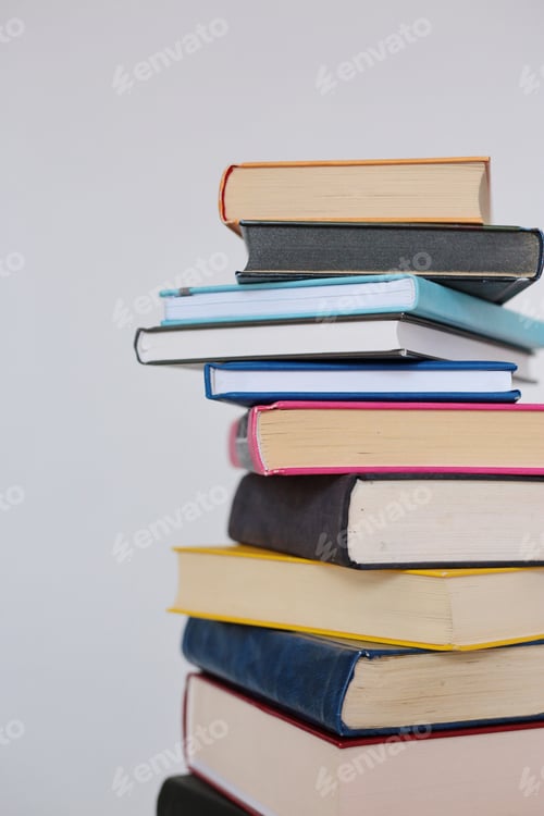 Preview: Stack Of Books On White Background