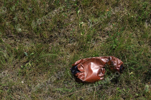 Preview: Garbage Thrown After A Picnic In Nature. A Plastic Bottle Pollutes The Environment.