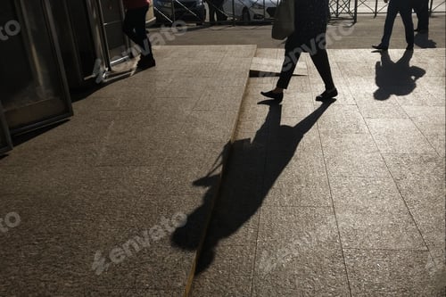 Preview: Before Entering The Underground In The Morning. People Go To The Subway Station. Doors In The