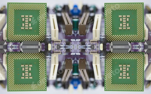 Preview: Macro View Of Cpu Pins And Circuit Mother Board