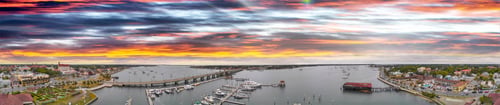 Preview: Sunset Over St Augustine, Panoramic View Of City Skyline.