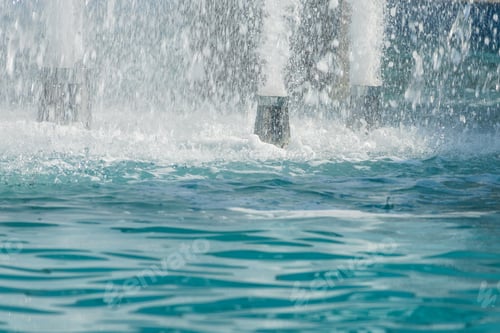 Preview: Water In The Fountain Abstract Background. Summer And Tourism Symbol