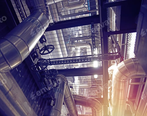 Preview: Equipment, Cables And Piping As Found Inside Of A Modern Industrial Power Plant. Industrial Zone