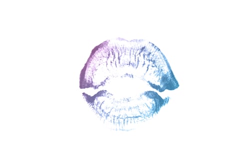 Preview: Color Lipstick Kiss Mark On White Background. Beautiful Lips Isolated On White. A Bright Imprint Of