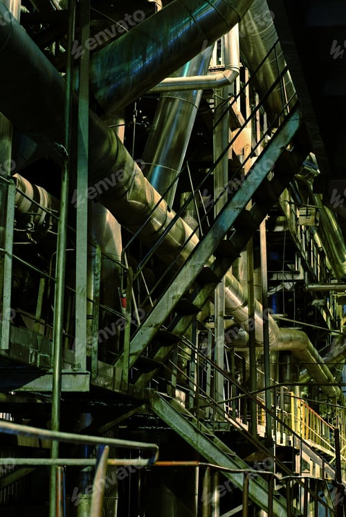 Preview: Pipes, Tubes, Machinery And Steam Turbine At A Power Plant