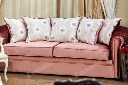Preview: Detail Of Classic Furniture Sofa In Living Room.