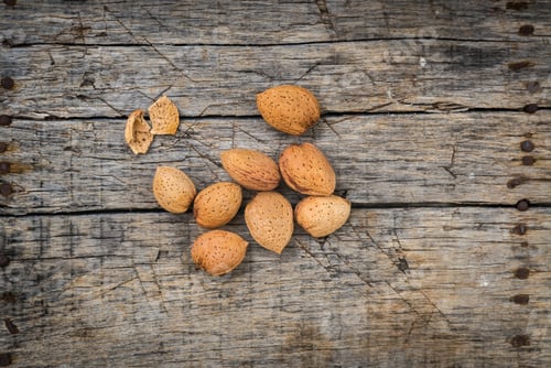Preview: Fresh Raw Almonds On A Wooden Background