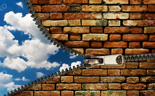 Preview: Zipper And Cloudy Sky, Abstract Nature Background