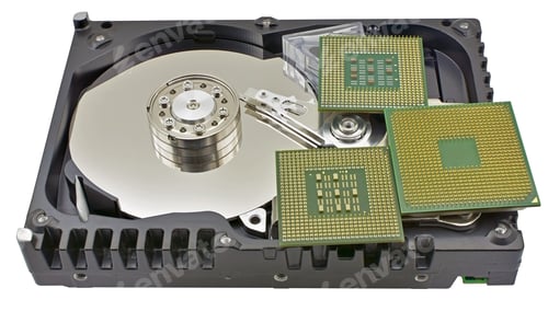 Preview: Hard Disk And Cpu Isolated On White Background
