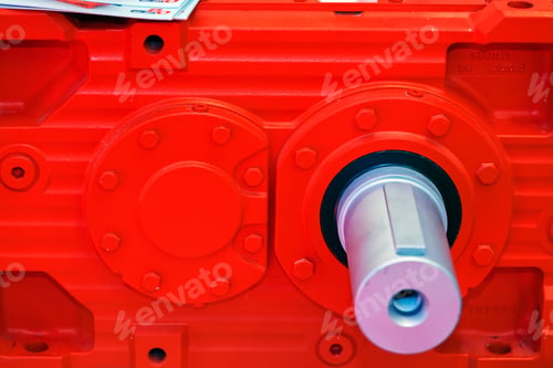 Preview: Gearbox On Large Electric Motor At Industrial Equipment Plant
