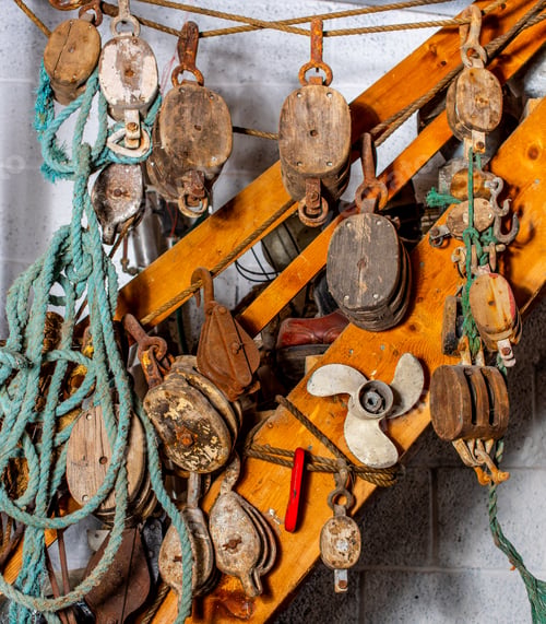 Preview: Maritime Collection Of Ropes Blocks And Propellers.