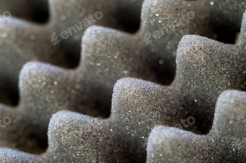 Preview: Dark Artificial Foam, Acoustic Foam Insulation Texture On Background.