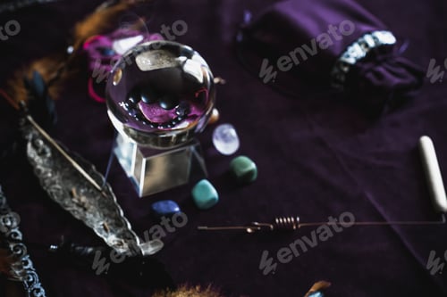 Preview: Magic Illustration, Mystical Atmosphere, Stuff On The Table, Esoteric Concept, Fortune Telling And