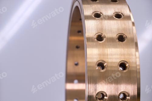 Preview: Precisely Manufactured Bronze Product, Machining And Metal Dimension Measurement.