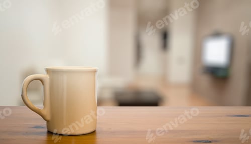 Preview: Mug On Old Vintage Wooden Table In The Living Room