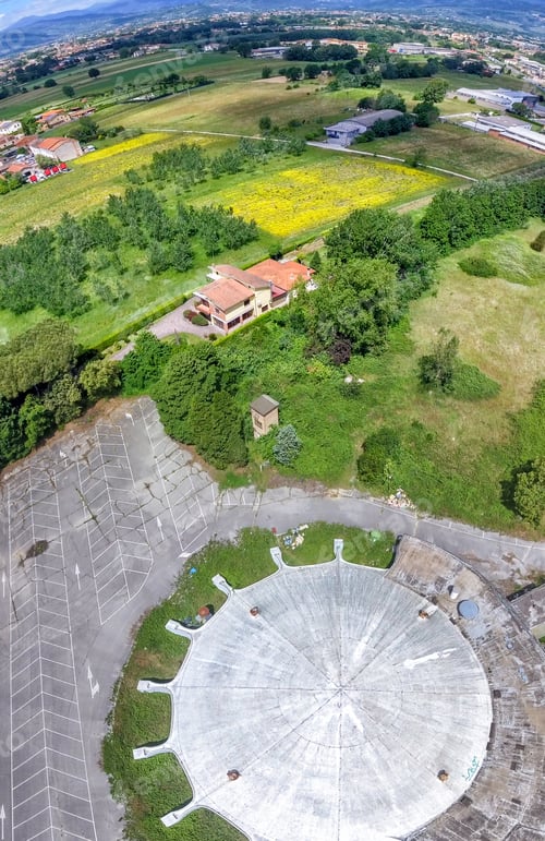 Preview: Aerial View Of Circular Sport Game Stadium.