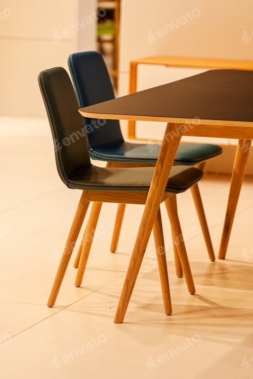 Preview: Type Of Kitchen Chairs In The Exhibition Hall, Note Shallow Depth Of Field