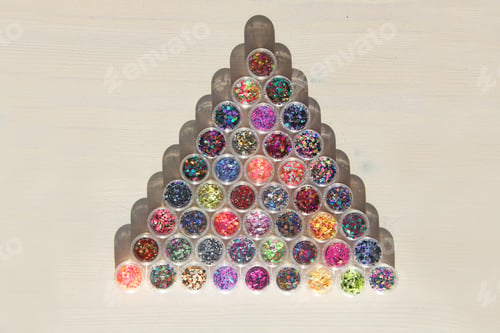 Preview: Multi Colored Sequins For The Design Of Nails In A Jar. Glitter In Jars. Foil For Nail Service