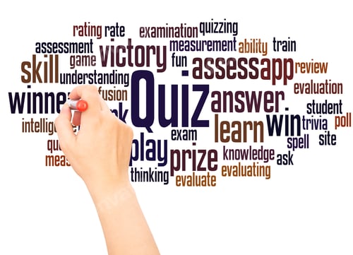 Preview: Quiz Word Cloud Hand Writing Concept On White Background.