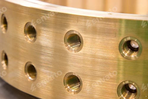 Preview: Precisely Manufactured Bronze Product, Machining And Metal Dimension Measurement.