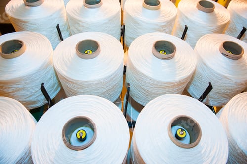Preview: Industrial Fabric Production Line. Weaving Looms At A Textile Factory