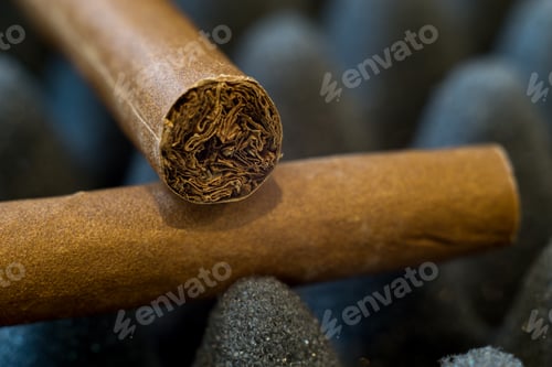 Preview: Cigar On A Dark Background, Bad For Your Health In The Background.