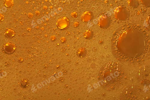 Preview: Cooking Oil, Water With Oil Emulsions And Bubbles In The Background.